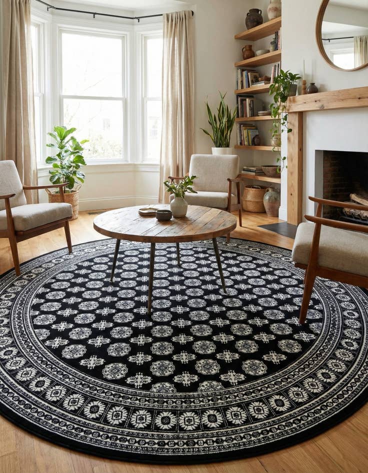 Detail image of 10' x 10' Bokhara Round Rug