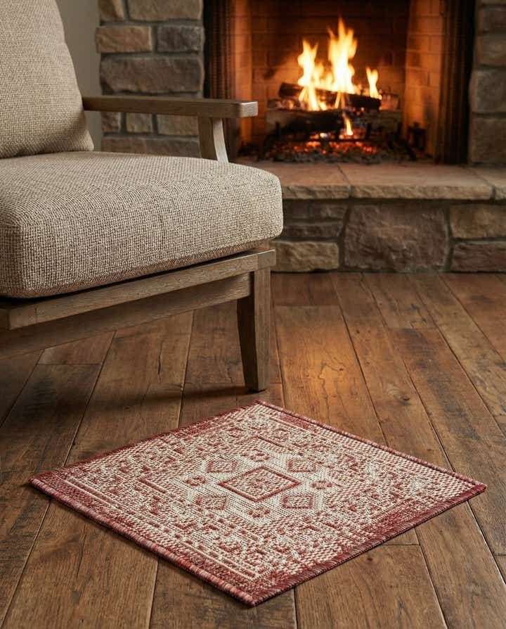 1' 4 x 1' 4 Easy-Clean Aztec Indoor / Outdoor Sample Rug