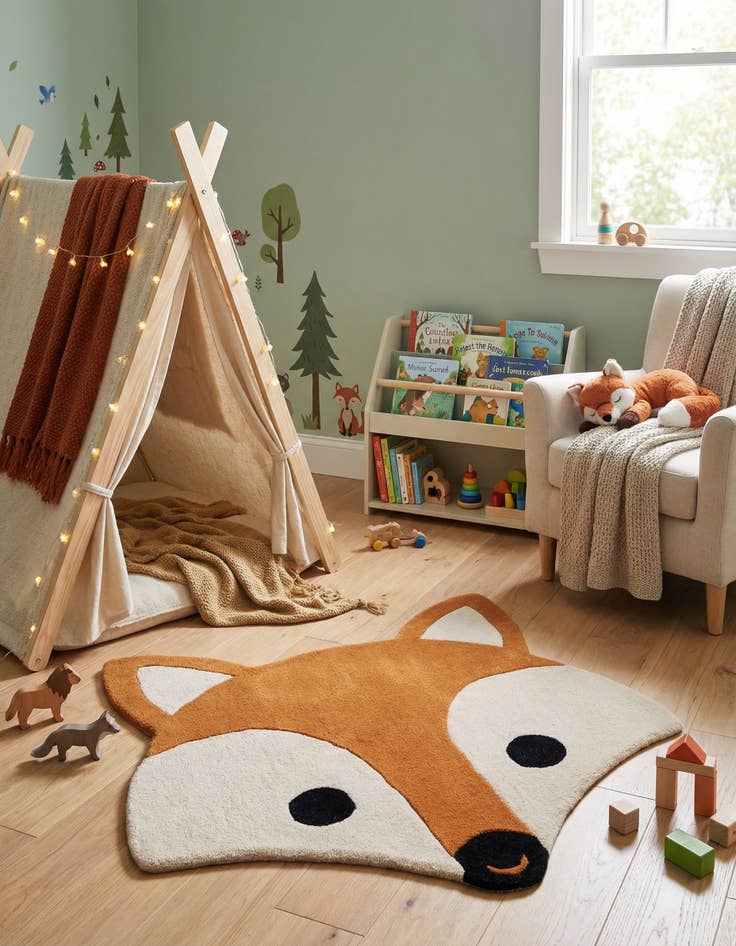 Detail image of 4' 1 x 4' 1 Playtime Kids Wool Freeform Rug