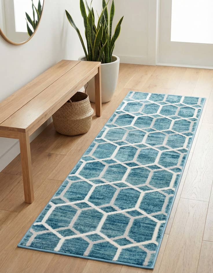Detail image of 2' x 6' Lattice Trellis Runner Rug