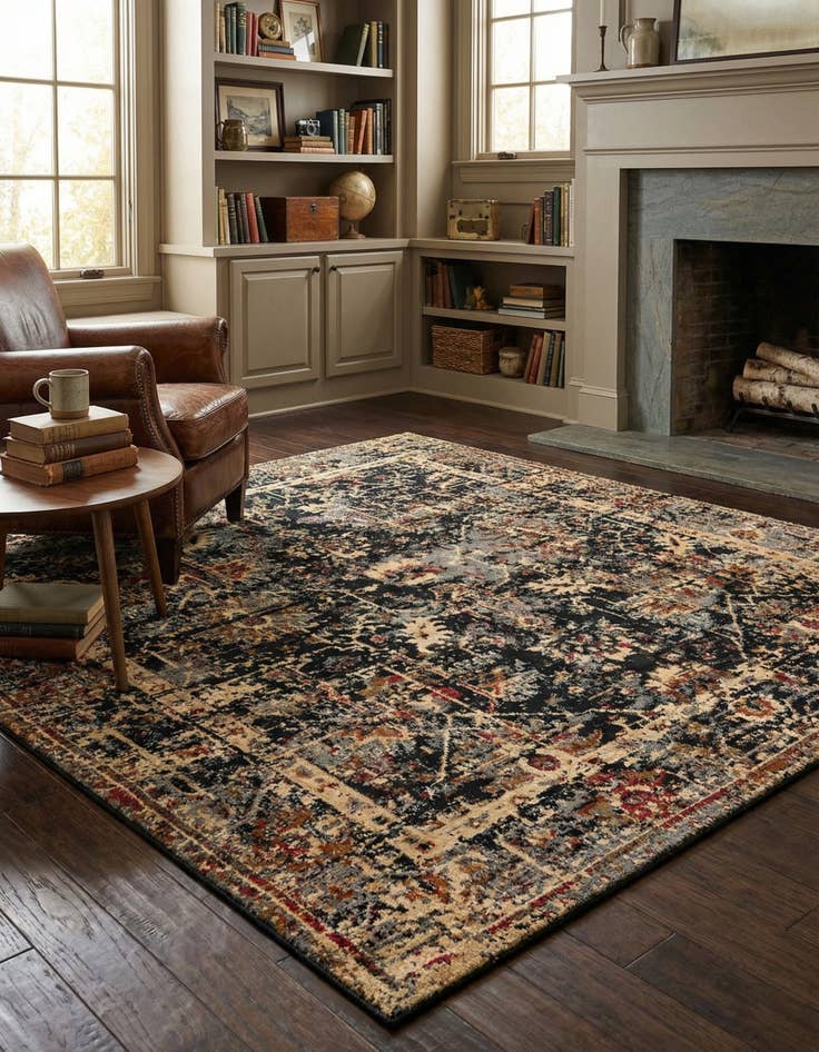 Detail image of 7' 10 x 7' 10 Saturn Square Rug