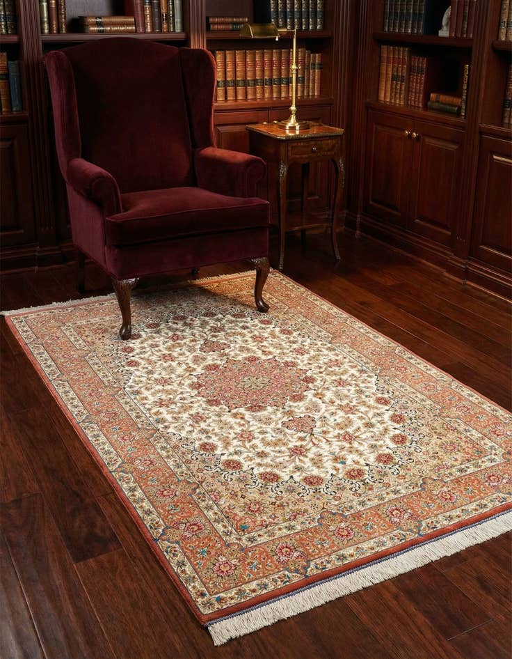 Detail image of 3' 3 x 5' 1 Ghom Silk Rug