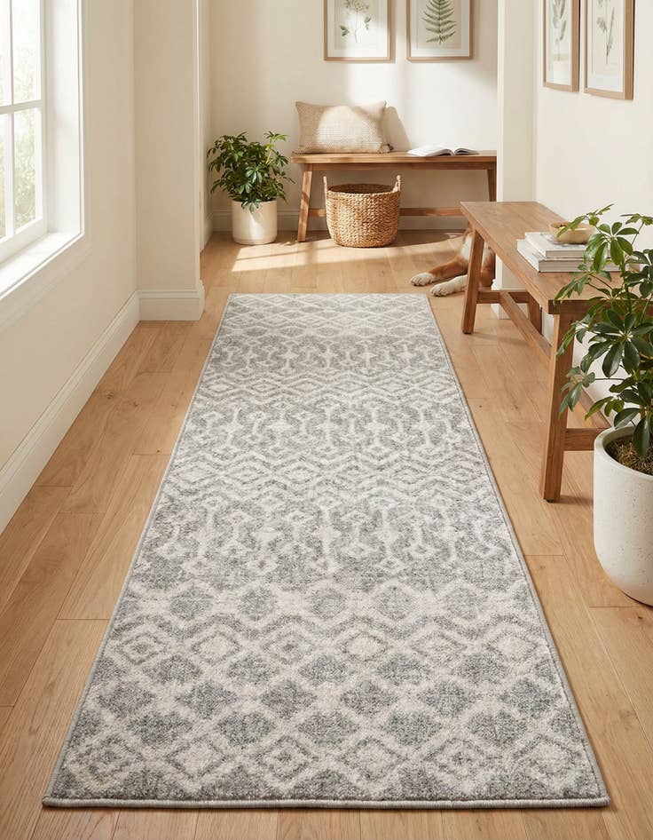 Detail image of 2' x 6' Eco Trellis Runner Rug