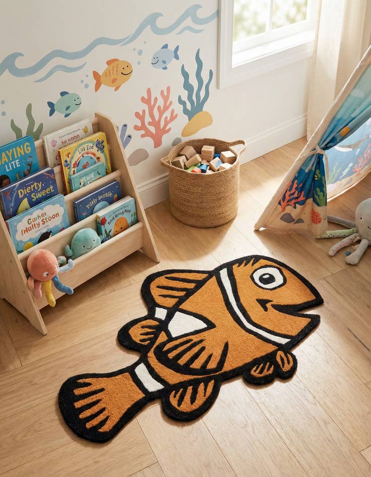 Detail image of 2' x 3' 1 Playtime Kids Wool Freeform Rug