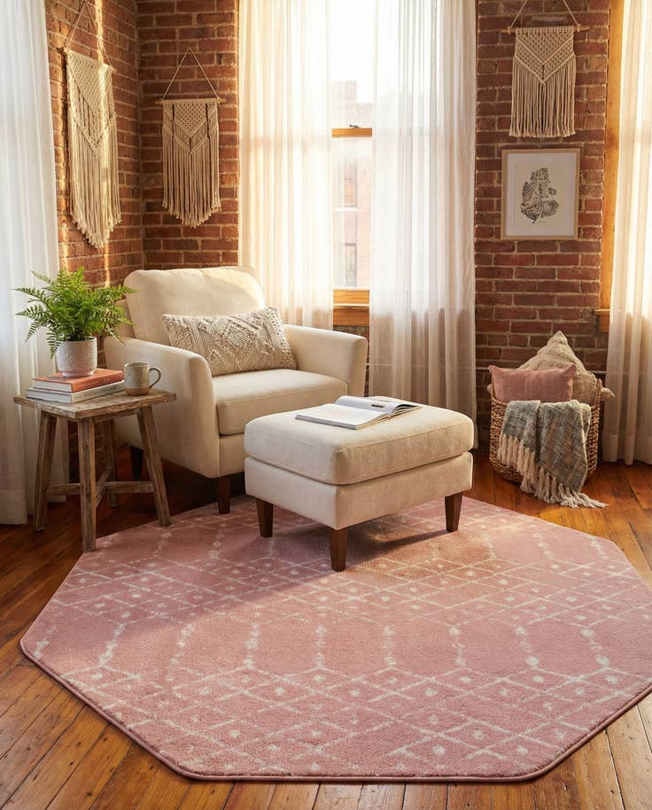 Detail image of 6' 1 x 6' 1 Paxon Trellis Octagon Rug