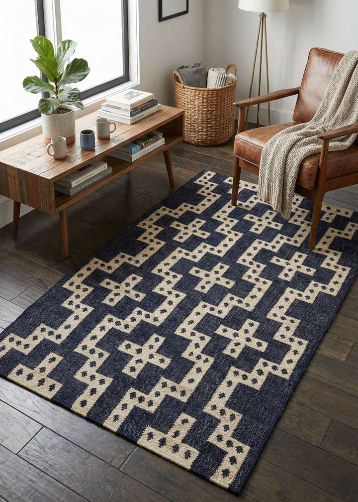 4' 1 x 6' 1 Hand Woven Kilim Wool Rug