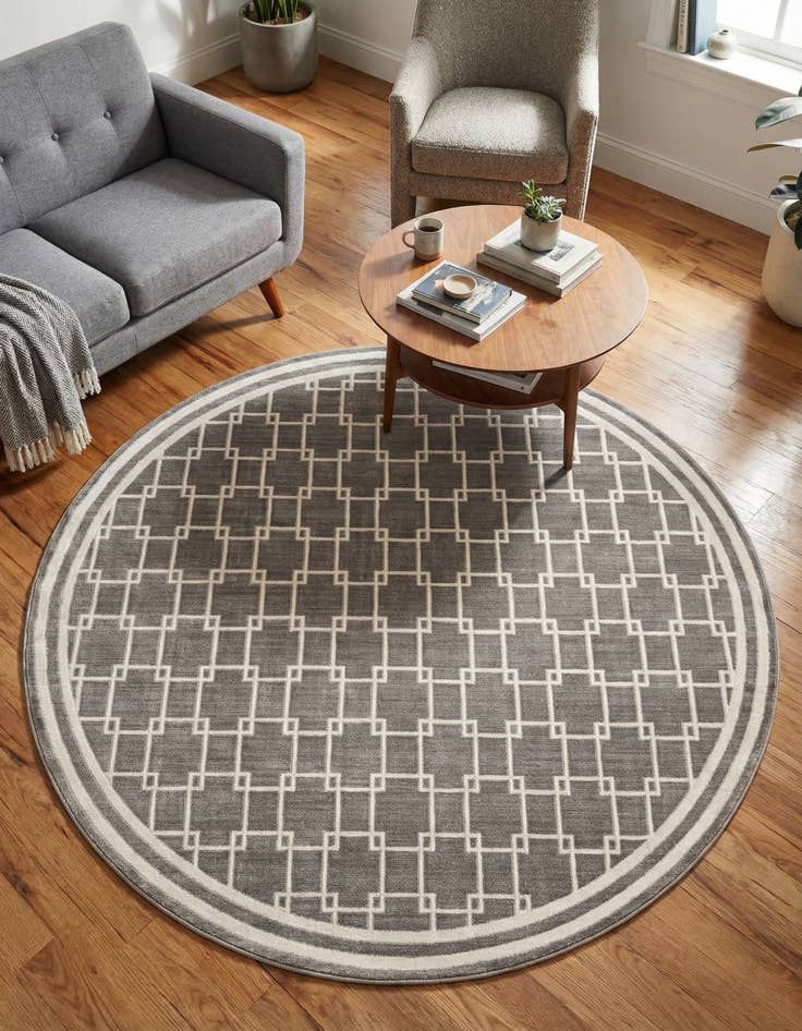 Detail image of Jill Zarin 5' x 5' Metropolitan Uptown Round Rug