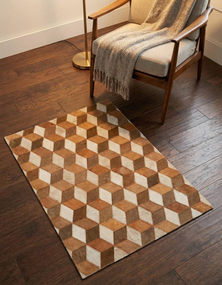 Detail image of 2' x 3' Cowhide Leather Rug