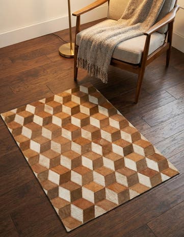 2' x 3' Cowhide Leather Rug