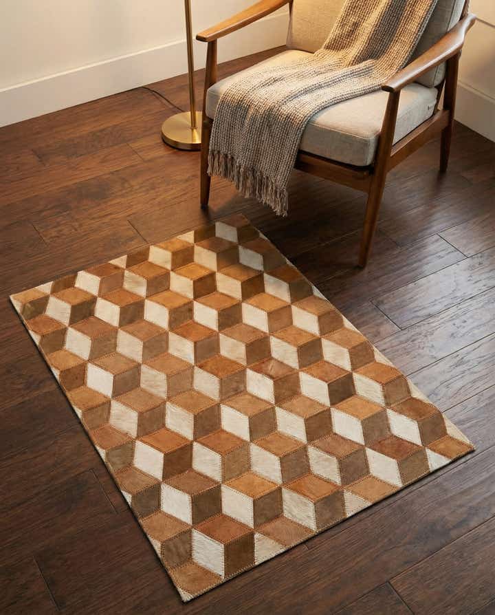 2' x 3' Cowhide Leather Rug