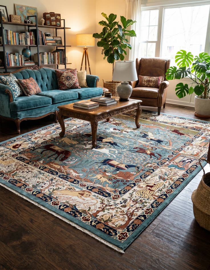 Detail image of 9' x 12' Nain Design Rug