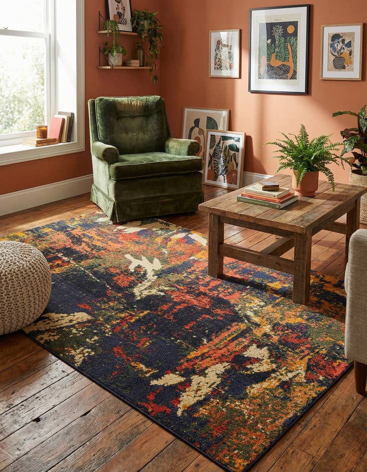 Detail image of 5' 3 x 8' Washable Haerfest Rug