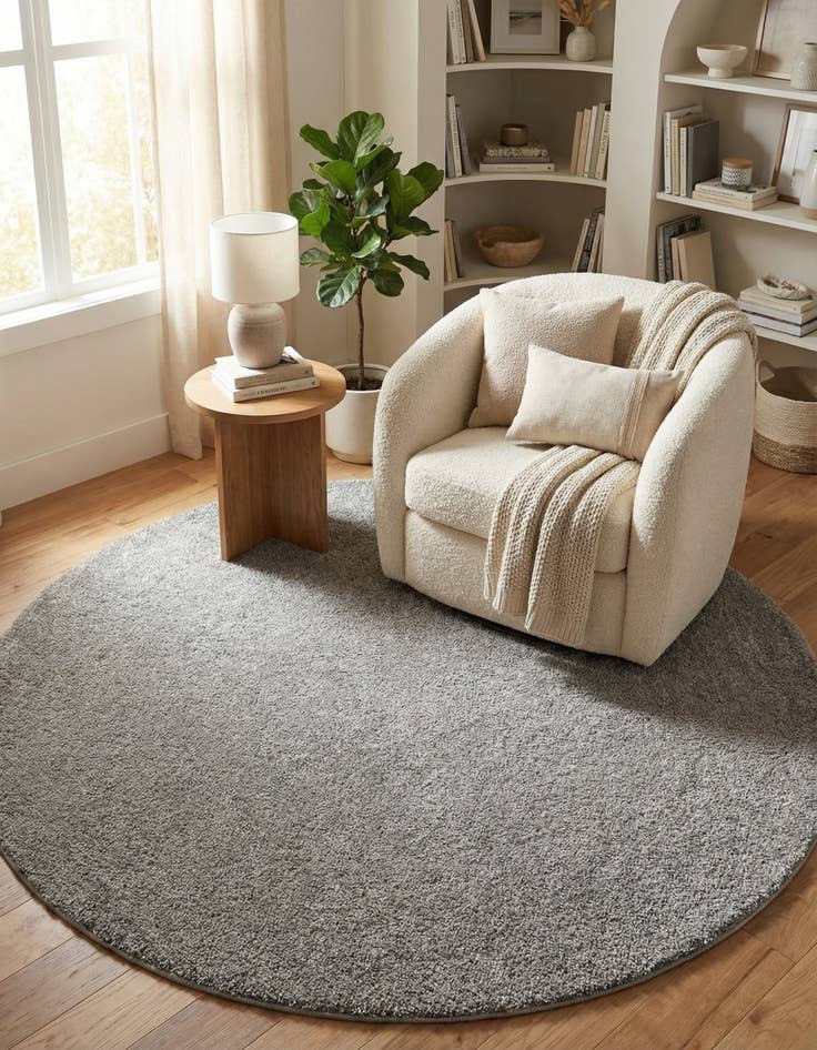 Detail image of  8' x 8' Solid Frieze Round Rug