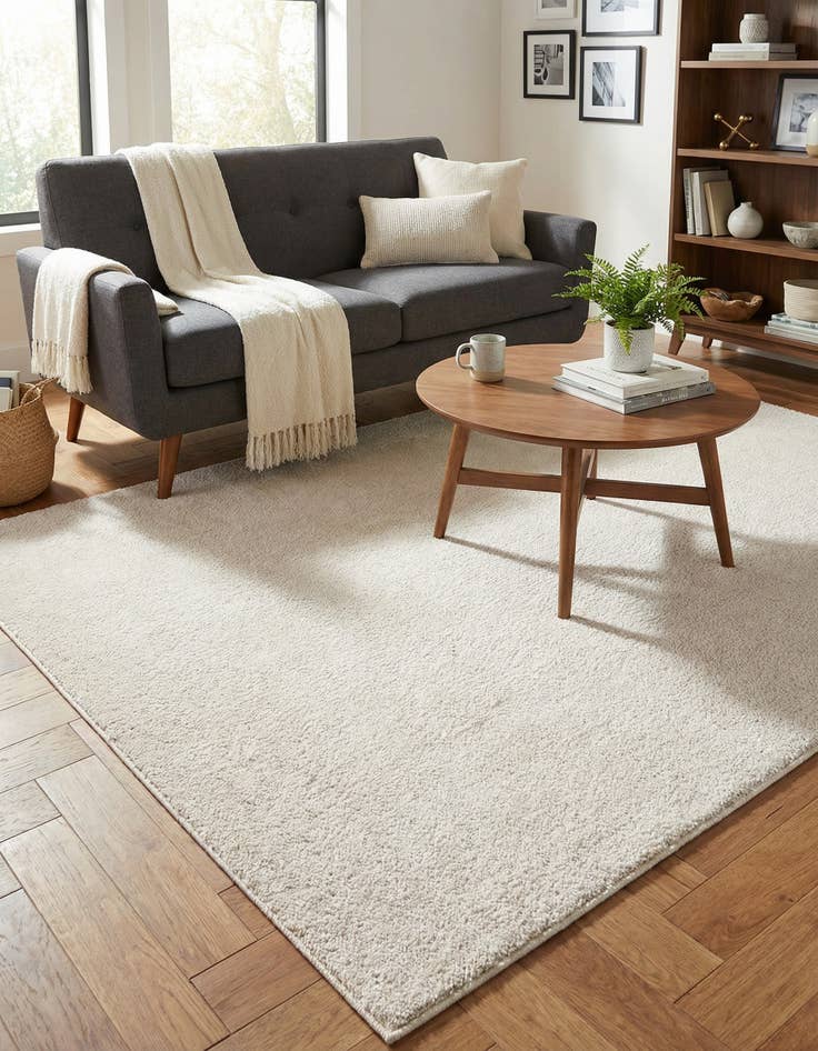 Detail image of  5' 3 x 7' 7 Solid Frieze Rug