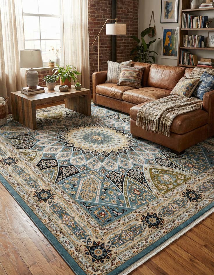 Detail image of 9' x 12' Nain Design Rug