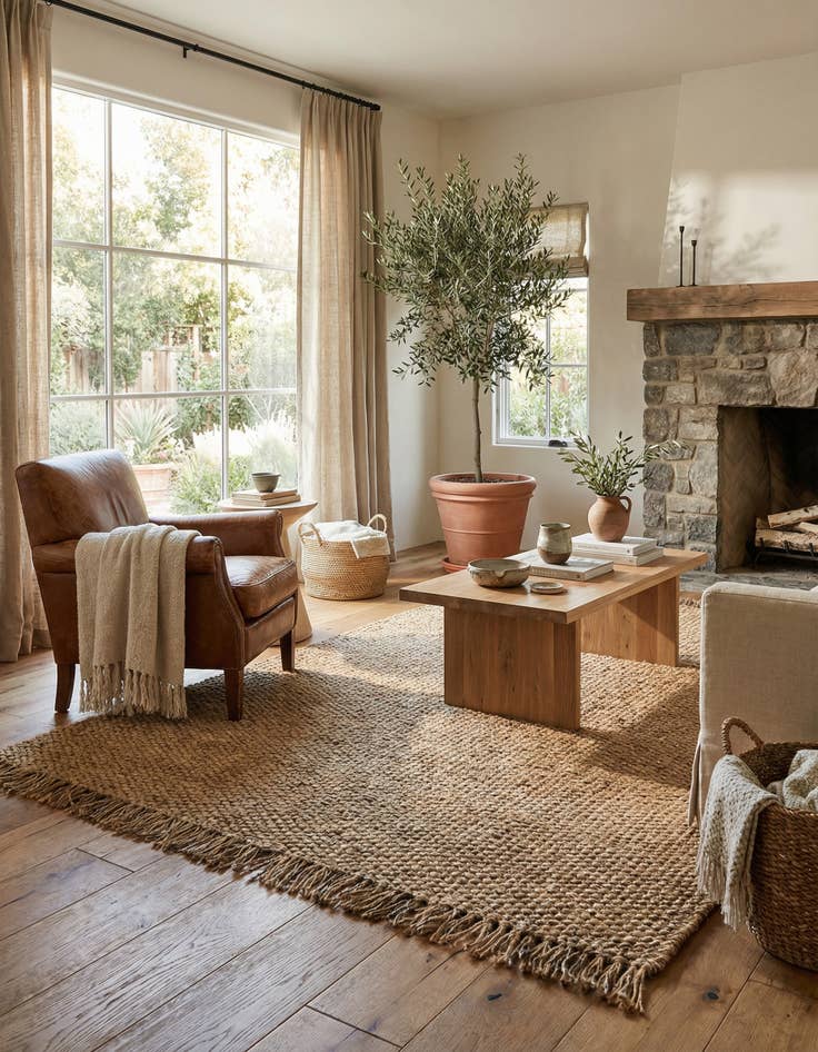 Detail image of 6' 1 x 9' Hand Woven Chunky Jute Rug