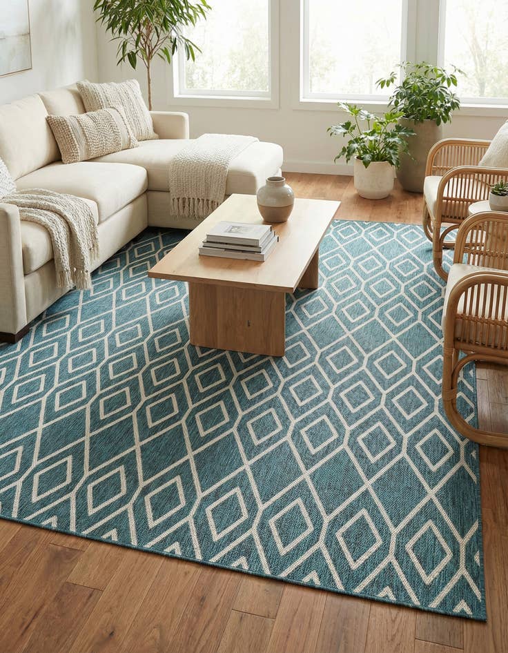 Detail image of 7' 10 x 10' Washable Jill Zarin Turks and Caicos Indoor / Outdoor Rug