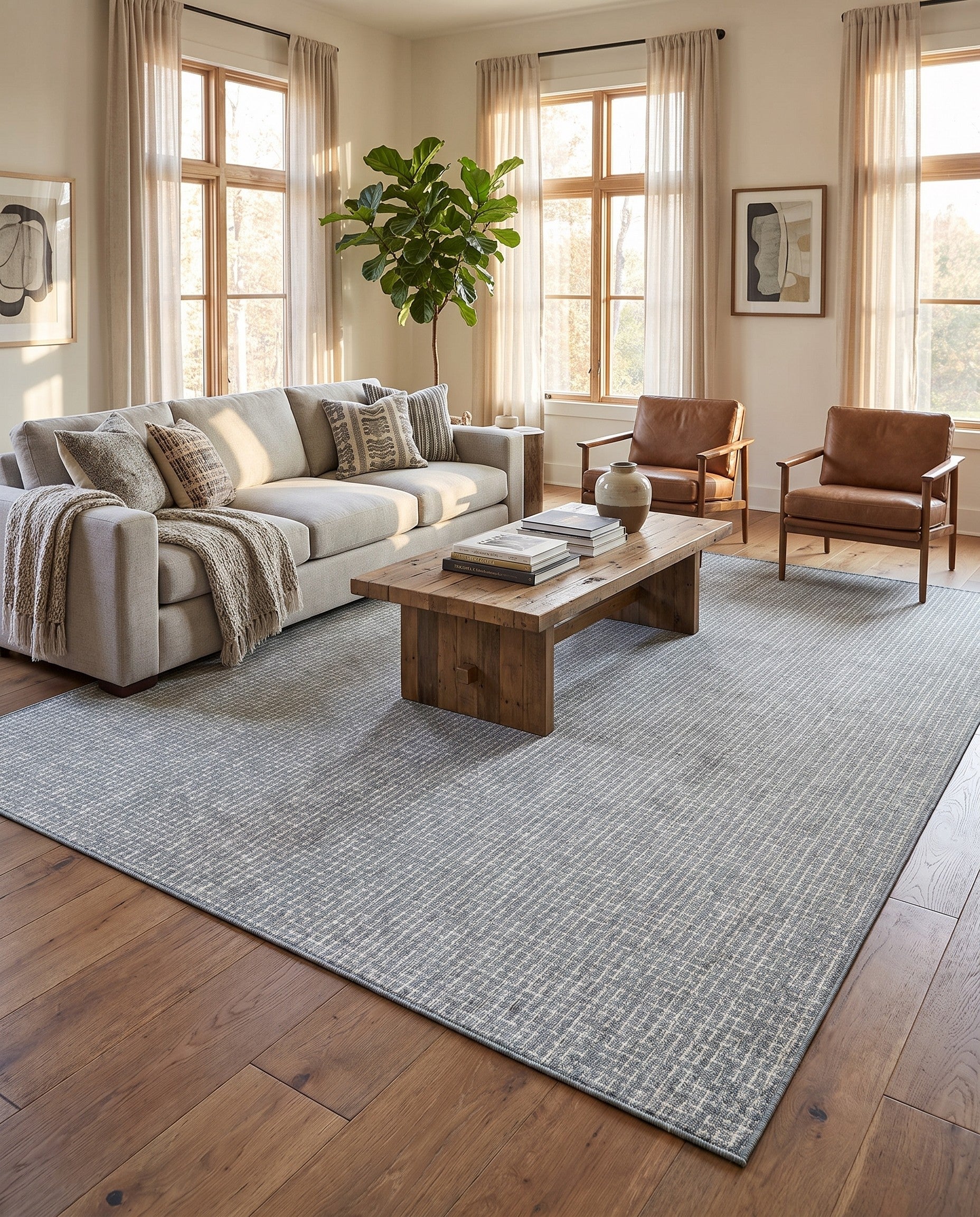 9' x 12' Easy-Clean Checkered Indoor / Outdoor Rug