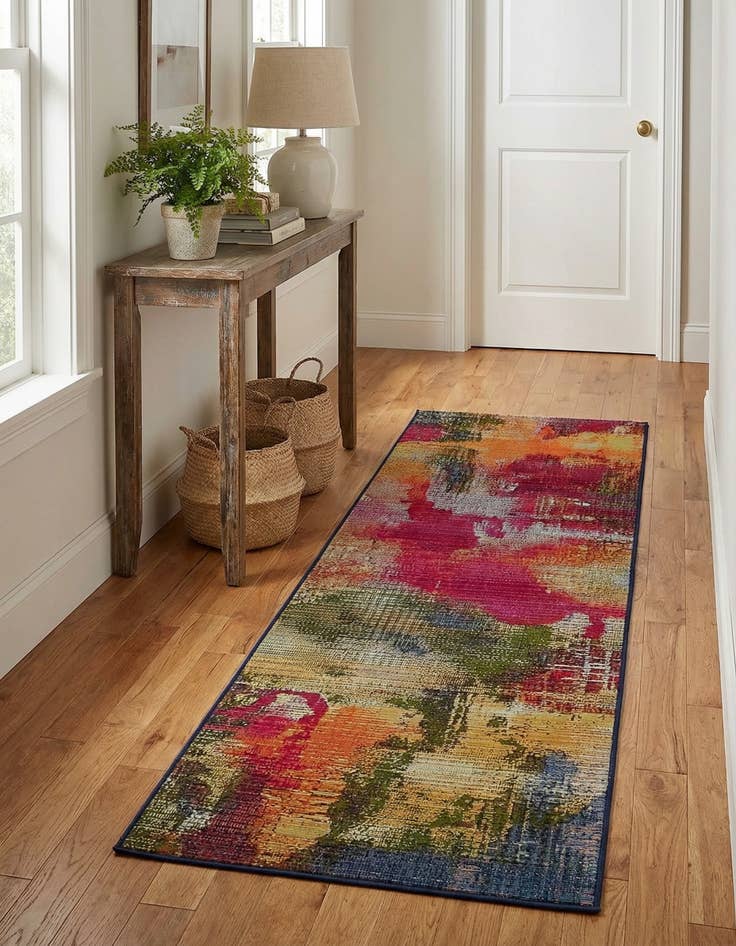 Detail image of 2' x 6' Washable Modern Indoor / Outdoor Runner Rug