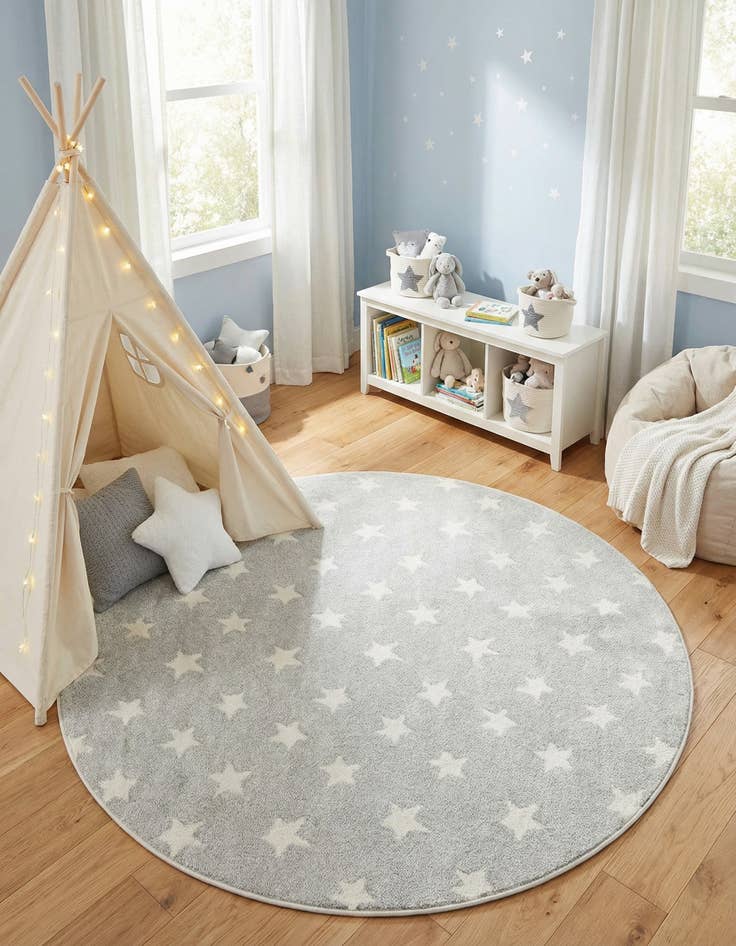 Detail image of 6' x 6' Whimsy Kids Round Rug