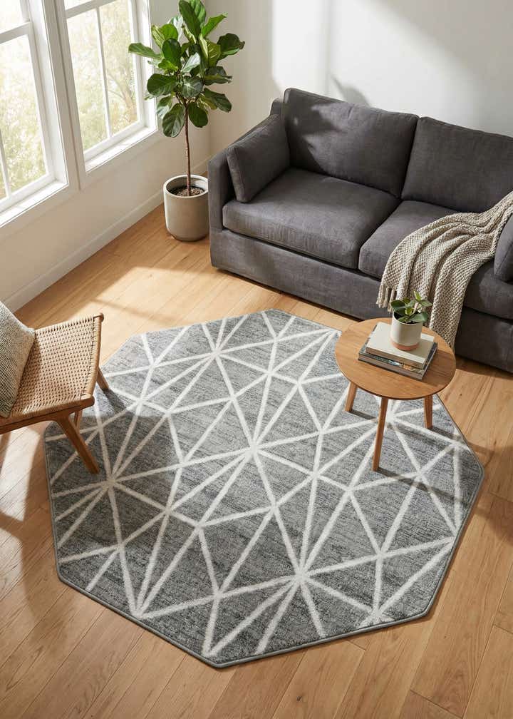 5' 3 x 5' 3 Lattice Trellis Octagon Rug