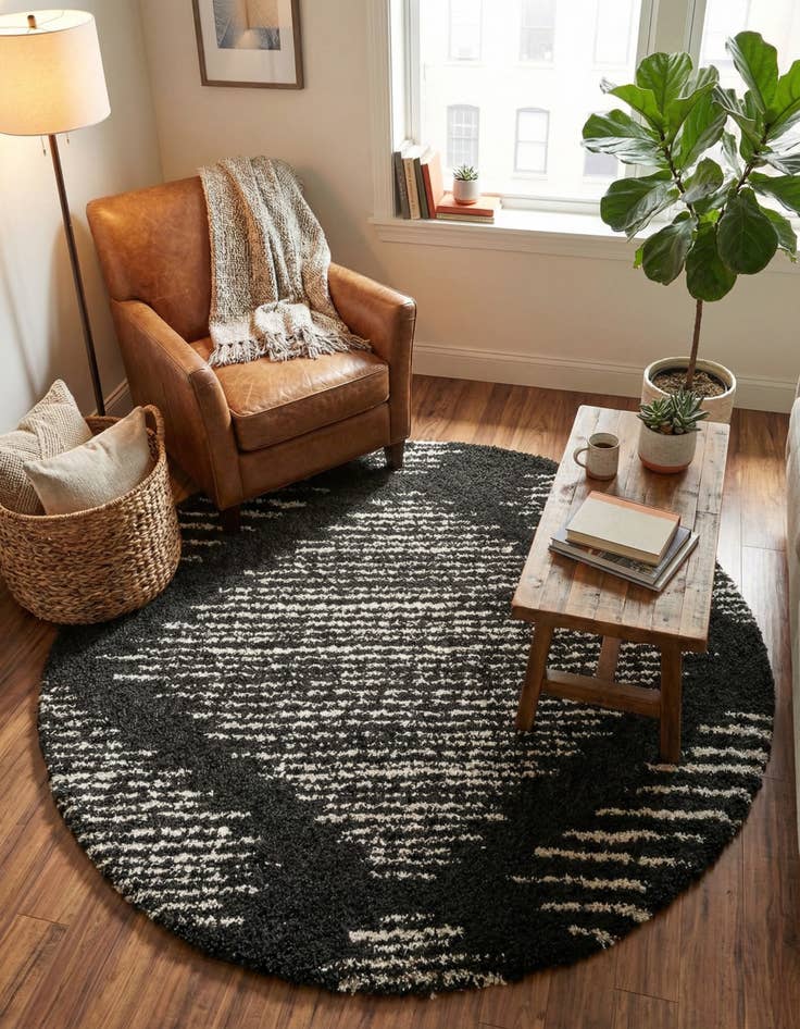 Detail image of 7' x 7' Serenity Shag Round Rug