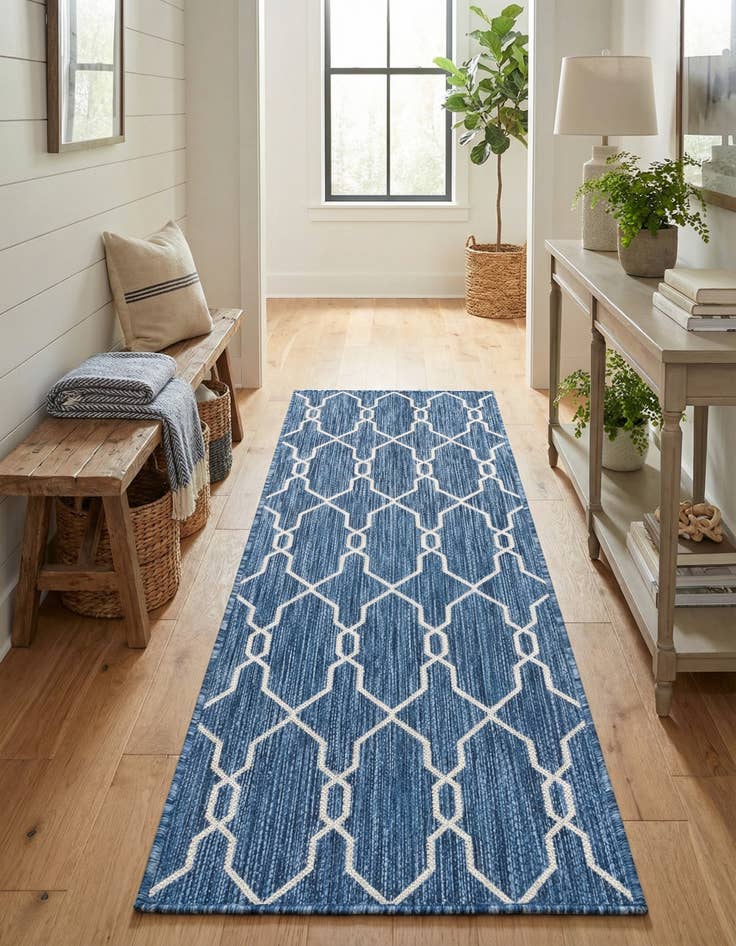 Detail image of 2' x 6' Washable Trellis Indoor / Outdoor Runner Rug
