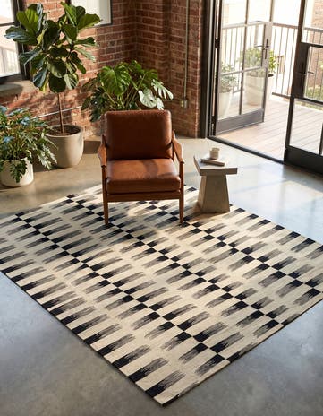 6' x 7' Hand Woven Kilim Modern Wool Square Rug