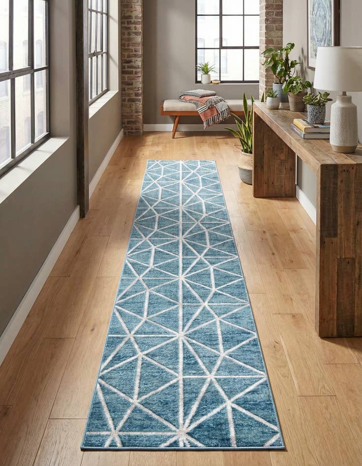 Detail image of 2' 7 x 16' 5 Lattice Trellis Runner Rug