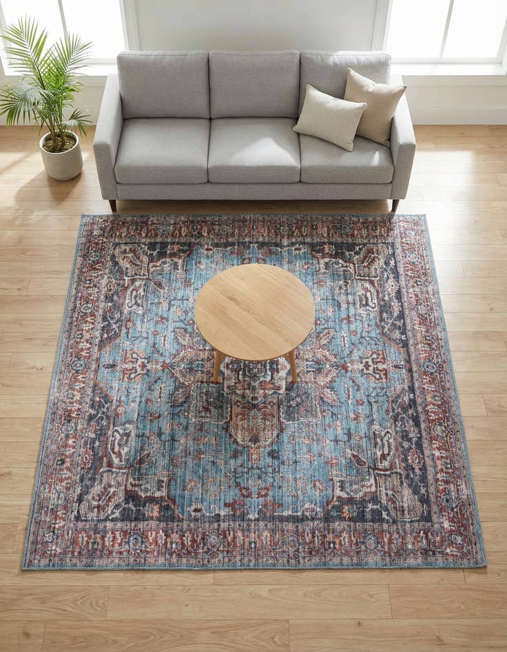 Detail image of 7' 3 x 7' 3 Washable Maahru Square Rug