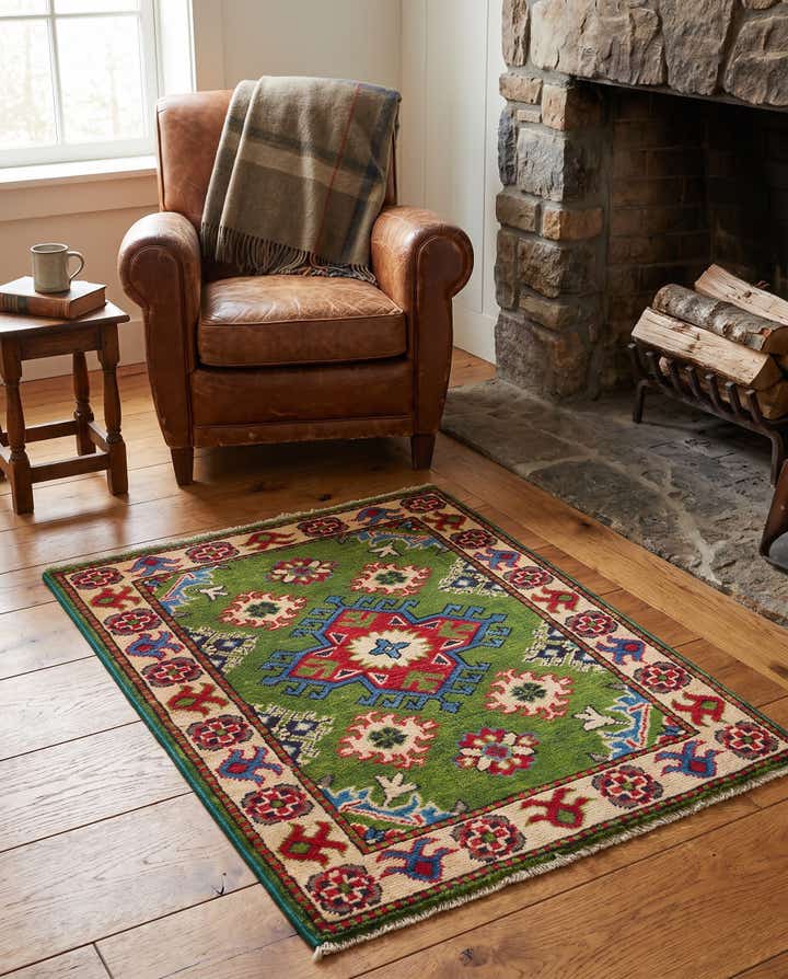 65cm x 90cm Handgeknüpft Kazak Teppich