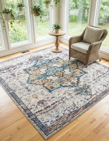 7' 10 x 7' 10 Washable Francesca Square Rug