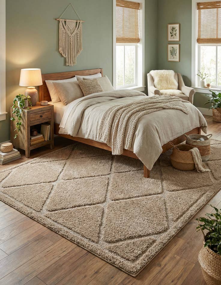 Detail image of 5' x 8' Lattice Shag Rug