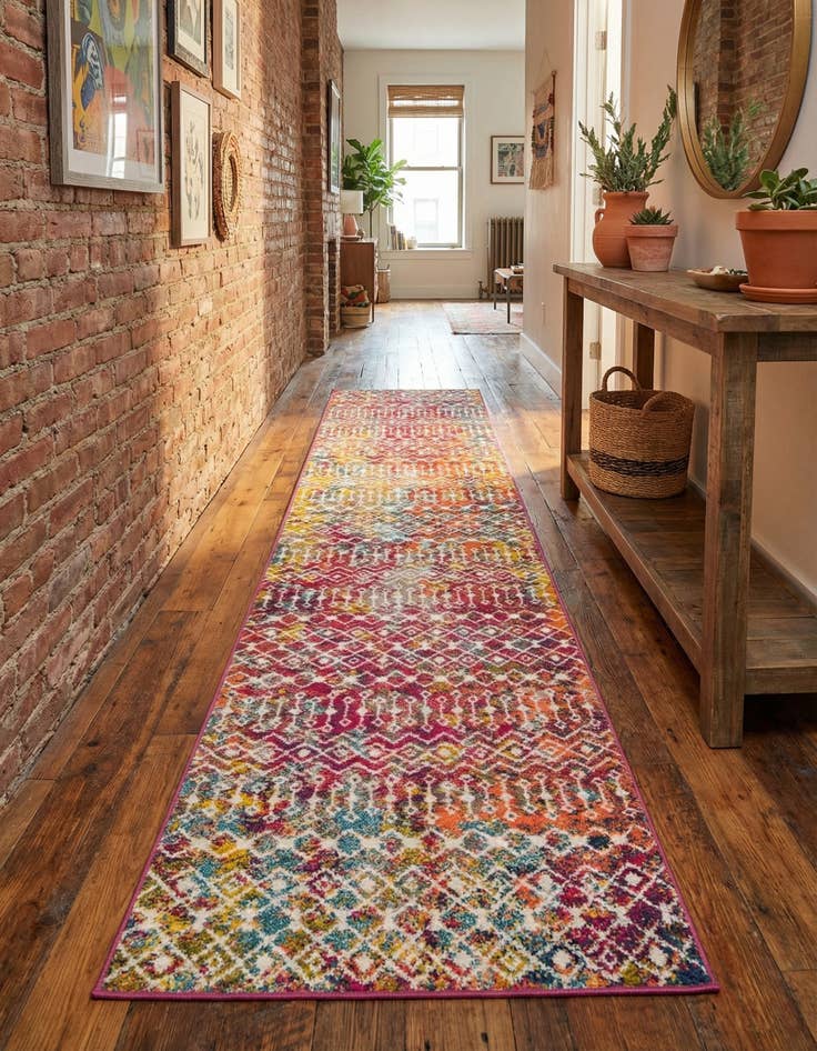 Detail image of  3' 3 x 16' 5 Moroccan Trellis Runner Rug