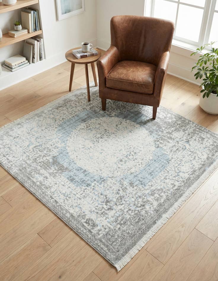 Detail image of 4' x 4' Modern Classical Square Rug