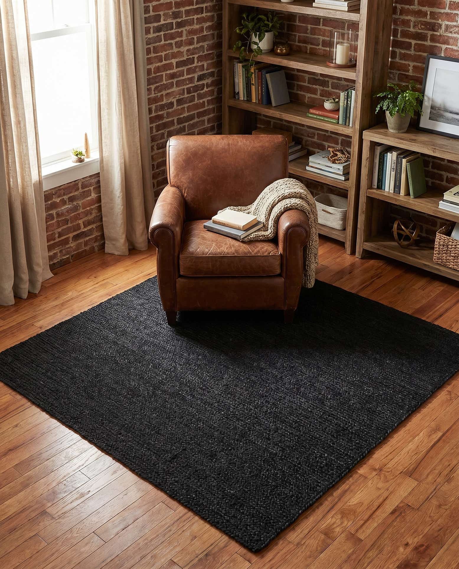 5' 3 x 5' 3 Handmade Braided Jute Square Rug