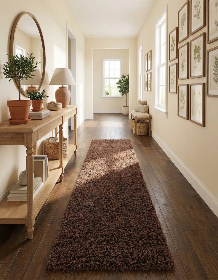 Detail image of  2' 7 x 13' Solid Shag Runner Rug