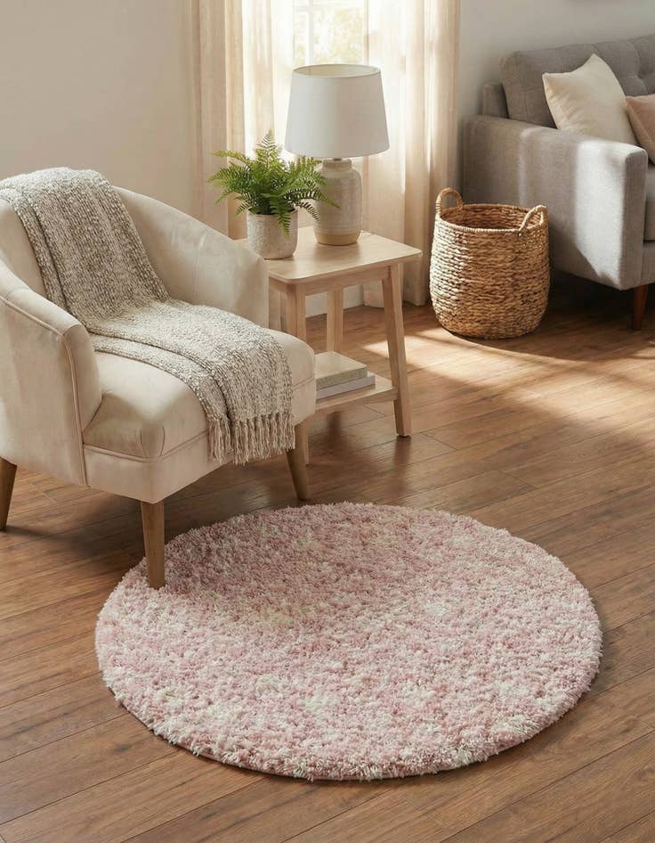 Detail image of 3' x 3' Moroccan Trellis Shag Round Rug