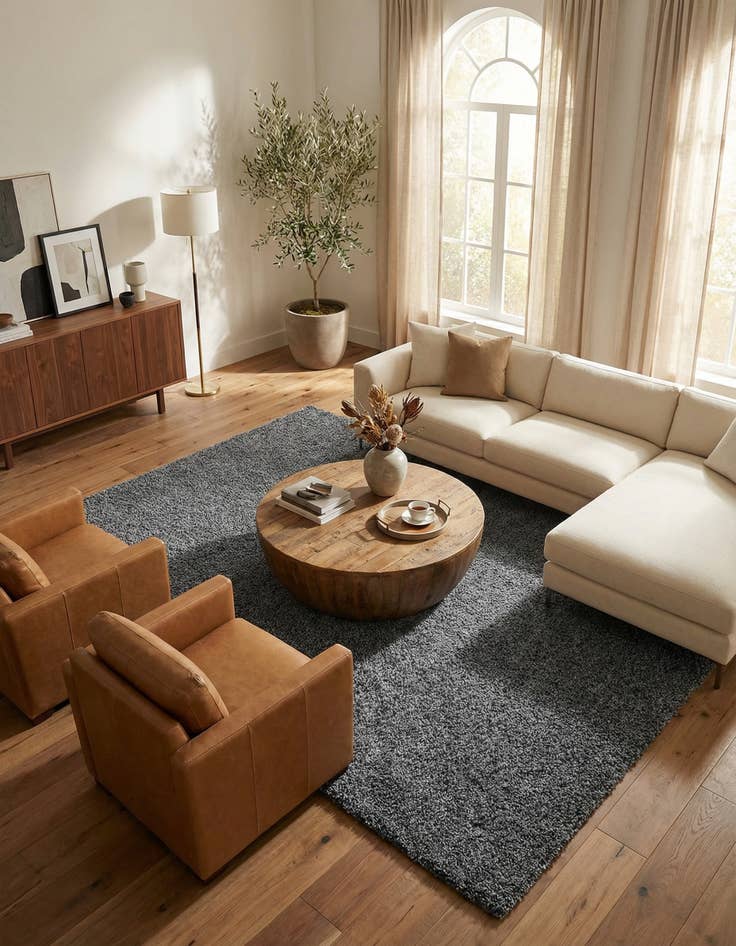 Detail image of 9' x 12' 2 Soft Solid Shag Rug