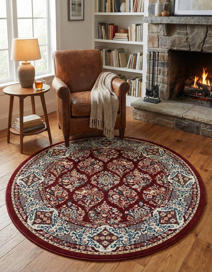 Detail image of 5' 3 x 5' 3 Nain Design Round Rug