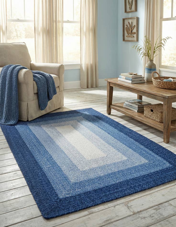 Detail image of 4' 1 x 6' 1 Handmade Hand Braided Wool Rug