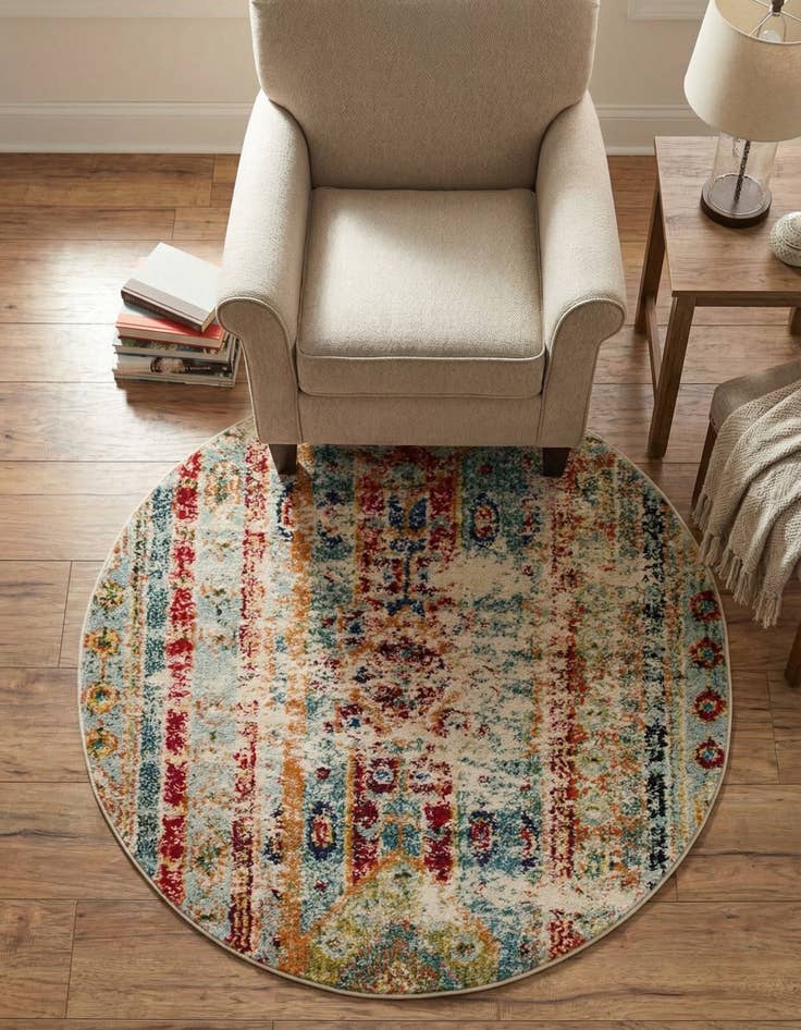Detail image of 3' 3 x 3' 3 Washable Mesa Round Rug