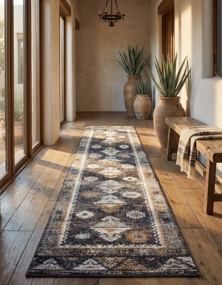 Detail image of 2' 7 x 12' Eco Southwestern Runner Rug