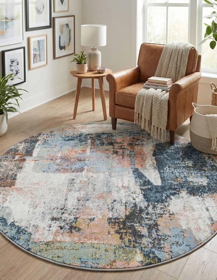 Detail image of 5' 3 x 5' 3 Kamala Washable Round Rug