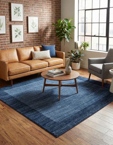 Navy Blue Angelica Square Rug