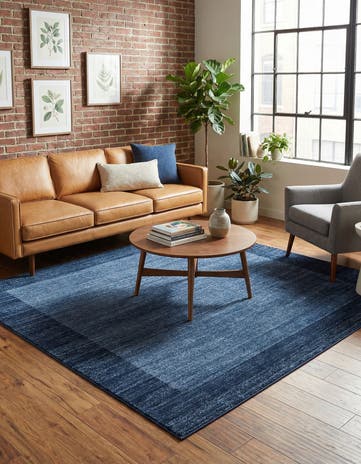 Navy Blue Angelica Square Rug
