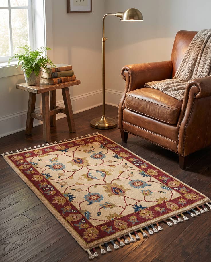 Detail image of 60cm x 90cm Hand Knotted Ariana Ziegler Rug