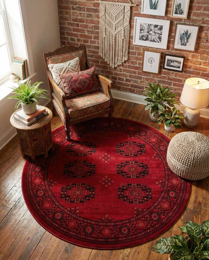 5' 3 x 5' 3 Bokhara Round Rug