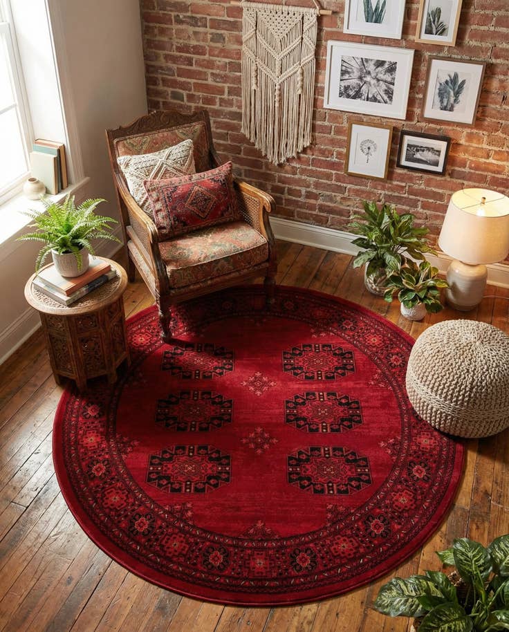 Detail image of 5' 3 x 5' 3 Bokhara Round Rug