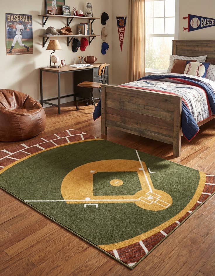 Detail image of 4' x 6' Sports Washable Rug